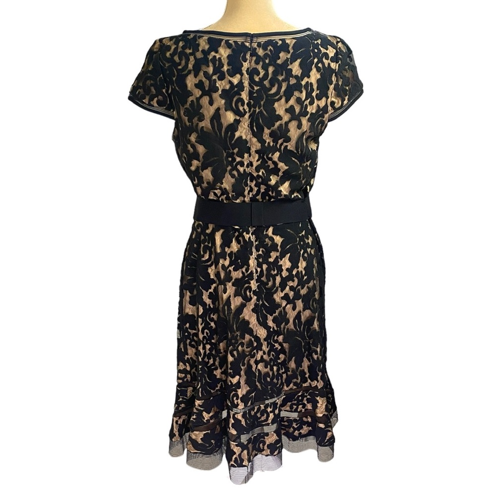 Tadashi Shoji Lace Overlay Fit and Flare Dress Size 12 - Picture 3 of 10